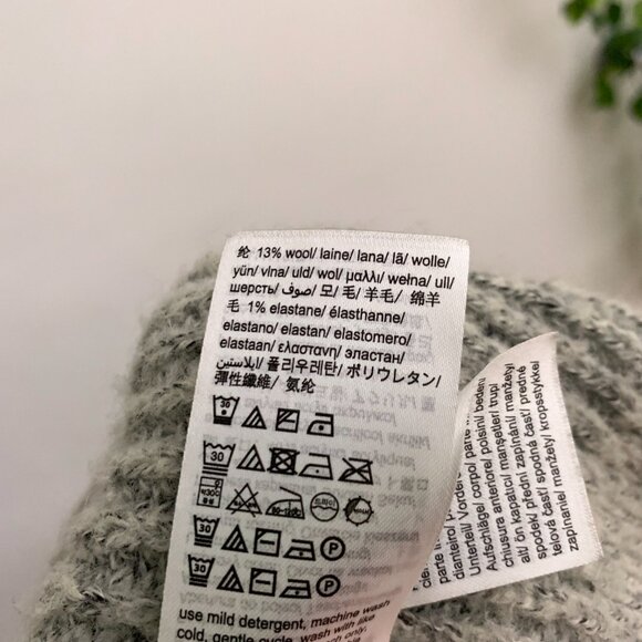 Calvin Klein Jeans Chunky Knit Wool Gray Sweater Cardigan Size M - Picture 10 of 10